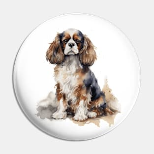 Spaniel Dog Watercolor Style Pin