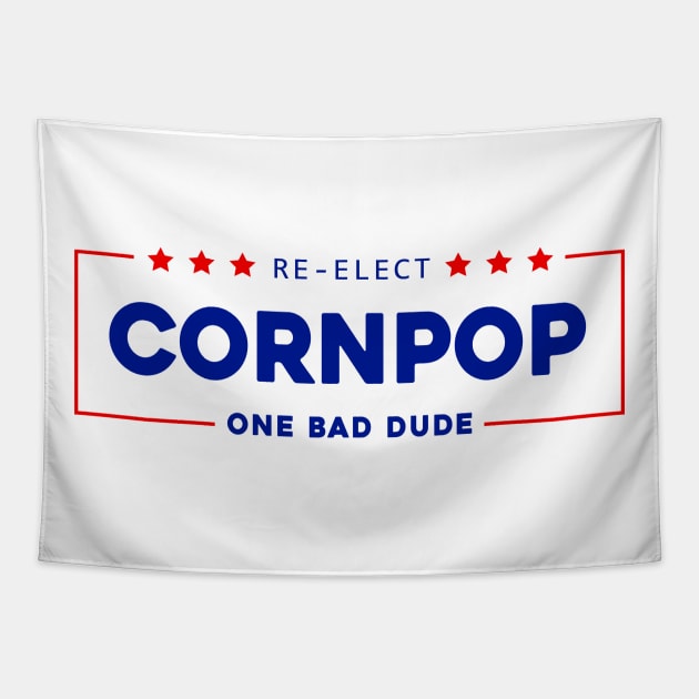 Re-Elect Cornpop One Bad Dude shirt Trump Mugshot 2023 Tapestry by Sunoria