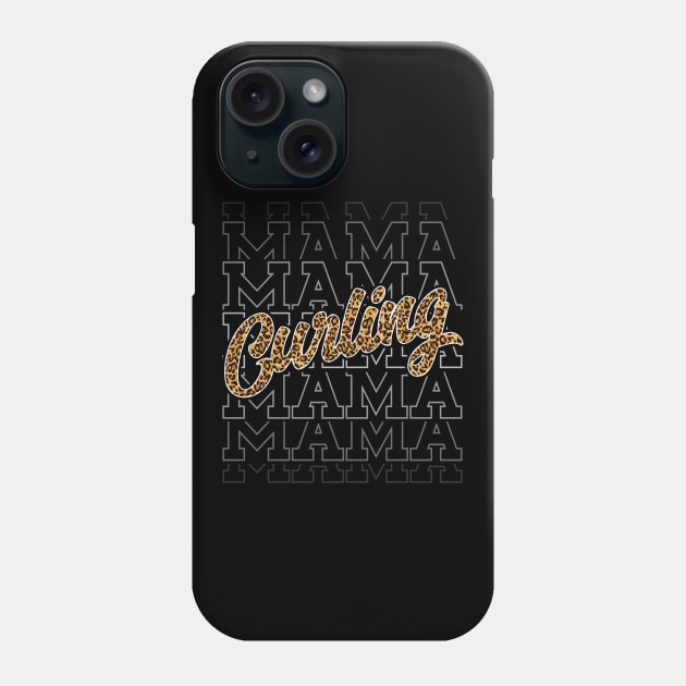 Curling Mama Leopard Print Curling Player Mom Phone Case by Way Down South
