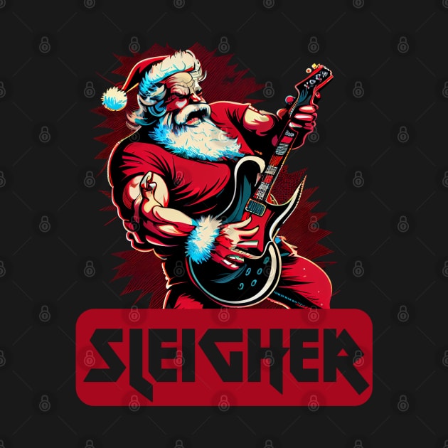 Sleigher, hail Santa, Metal Santa by Teessential