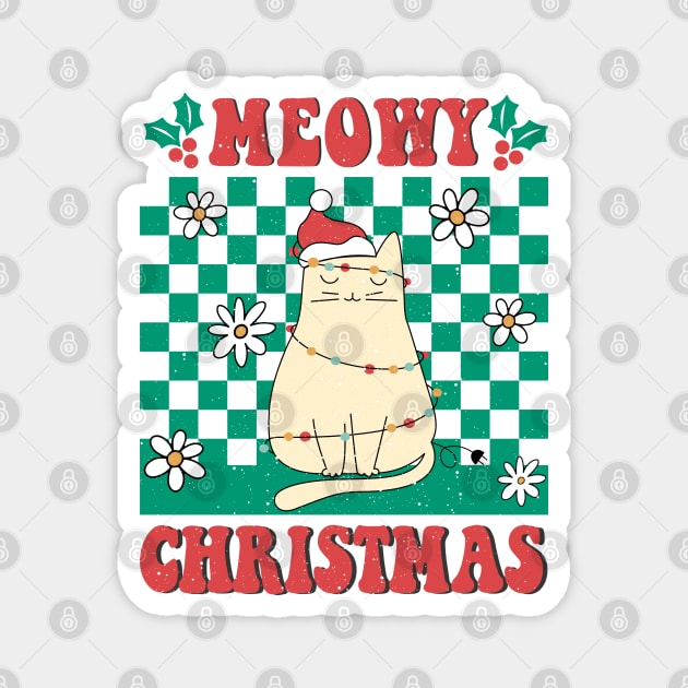 Meowy Christmas Magnet by Erin Decker Creative