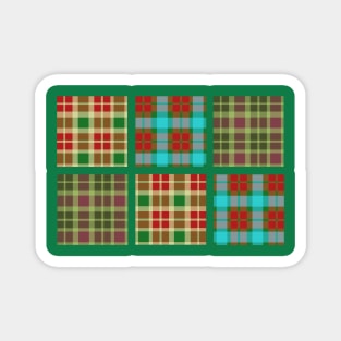 Christmas Plaid Blocks Magnet