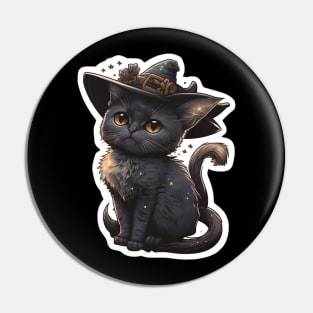 Cute little witchy cat Pin