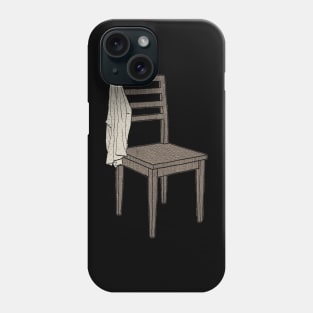 shirt on chair, cabinet open Phone Case