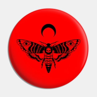 Death’s Head Moth Black and Red Pin