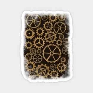 SteamPunk Golden Gears Magnet