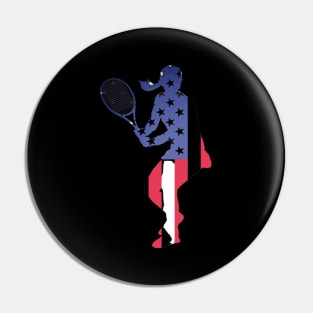 US Open Tennis USA Flag Silhouette Pin