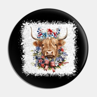 4th Of July Long Haired Calf USA  Cow Pin