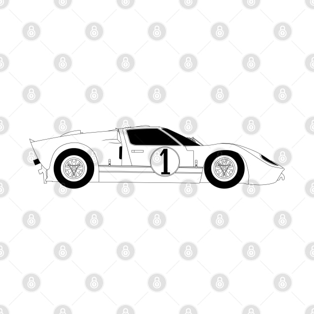 GT40 Black Outline by kindacoolbutnotreally