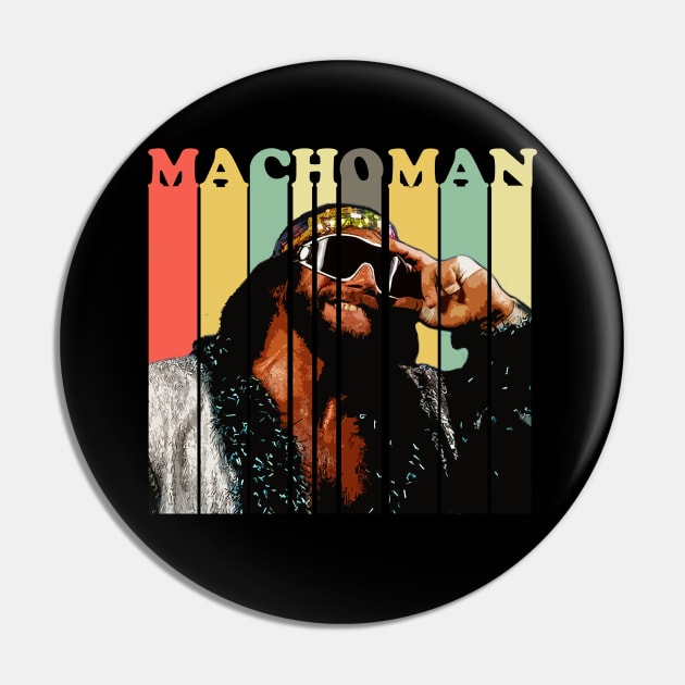 Retro Macho Man Pin by 6ifari