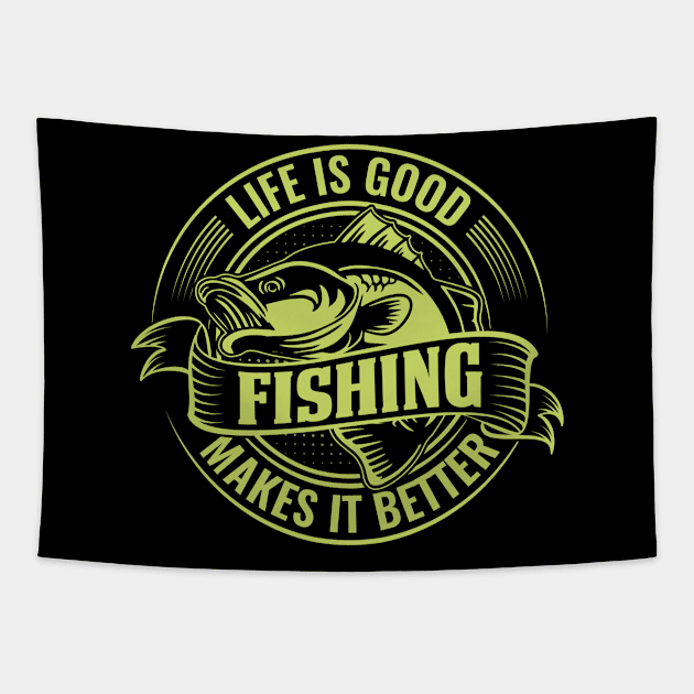 Fishing life Tapestry by Crostreet