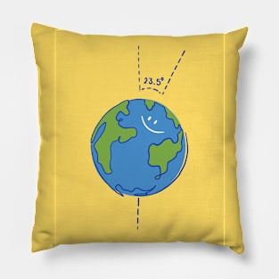 23.5 Earth on Ongsa Tote bag - Yellow Background | Tilt - The world is tilted 23.5 degree 23point5 MilkLove OngsaSun Pillow