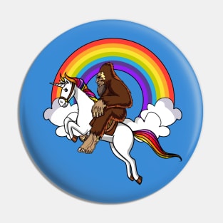 Bigfoot Riding Unicorn Pin