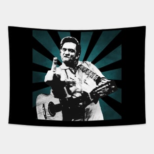 Johnny Cash II Retro Pixel II 70s Tapestry