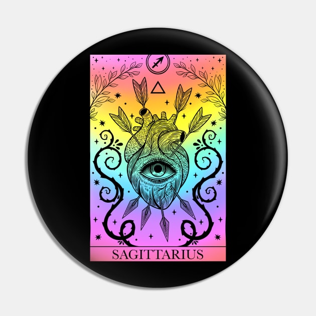 Zodiac sign tarot card Sagittarius Pin by OccultOmaStore