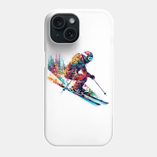 Alpin Ski Sport Game Champion Competition Abstract Phone Case