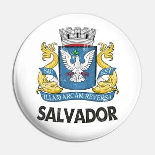 Salvador, Brazil / Vintage Look Faded Flag Design Pin