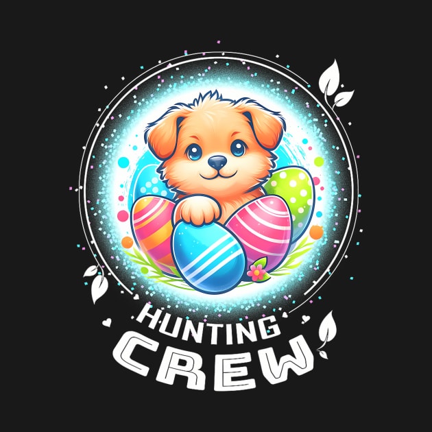 Kids Family Egg Hunter Crew Easter Boys Girl Dog by snownature