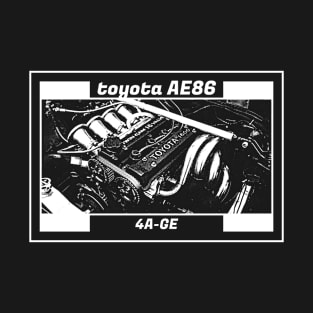 TOYOTA COROLLA AE86 TRUENO ENGINE (Black Version) T-Shirt