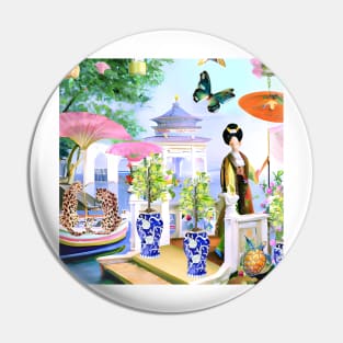 Lemon tree chinoiserie garden Pin