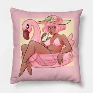 summer flamingo Pillow