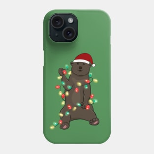 Bear Wrapped With Christmas Lights Phone Case