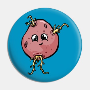 Potato People Happy Chit Red Potato Pin