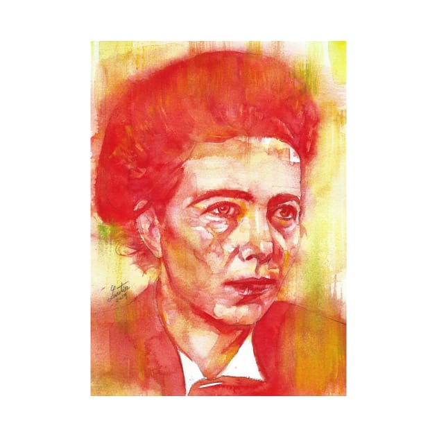 SIMONE DE BEAUVOIR - watercolor portrait.2 by lautir