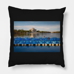 Jefferson Memorial and Paddle Boats Pillow