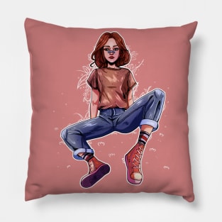 Red girl Pillow