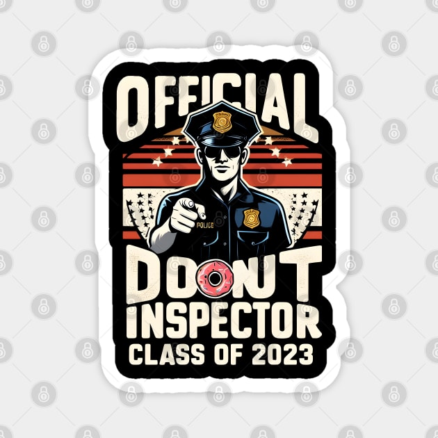 "Official Donut Inspector: Class of 2023" Police Academy Magnet by SimpliPrinter