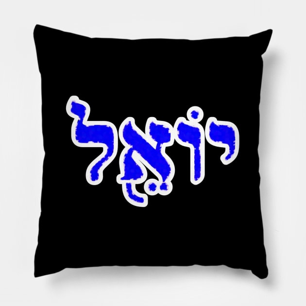 Joel Biblical Hebrew Name Yoel Hebrew Letters Personalized Pillow by Hebrewisms