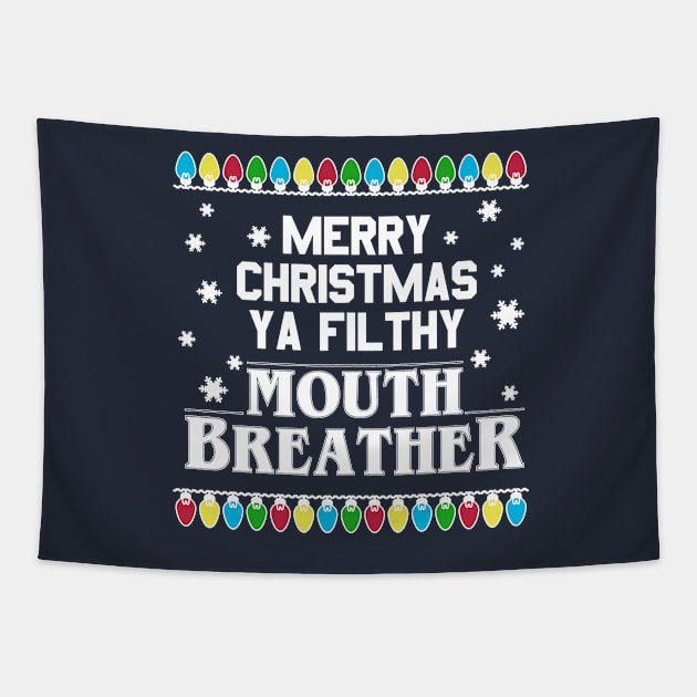 Merry Christmas Mouth Breather Tapestry by snitts