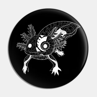 axolotl in black magical glitch in ecopop pattern mandala Pin