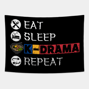 Eat Sleep K-Drama Repeat Tapestry