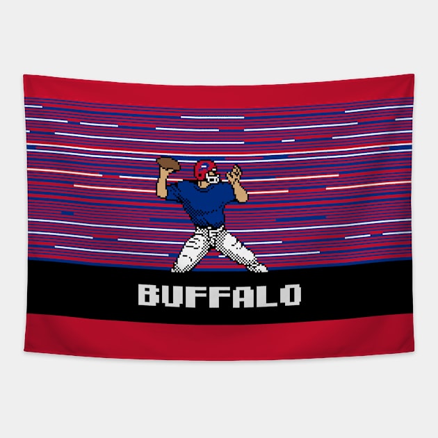 8-Bit Quarterback - Buffalo Tapestry by The Pixel League