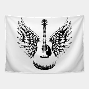 Acoustic Guitar with Wings Shirt Acoustic Guitar Tapestry