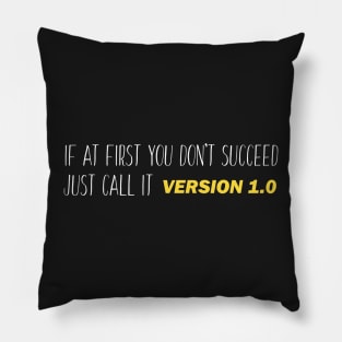 Version 1.0 - Funny Programming Jokes Pillow