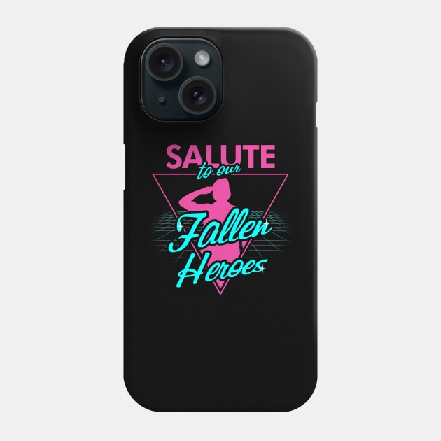 80's Retro Tribute For Hero Veterans Military Army Tribute Phone Case by Originals By Boggs