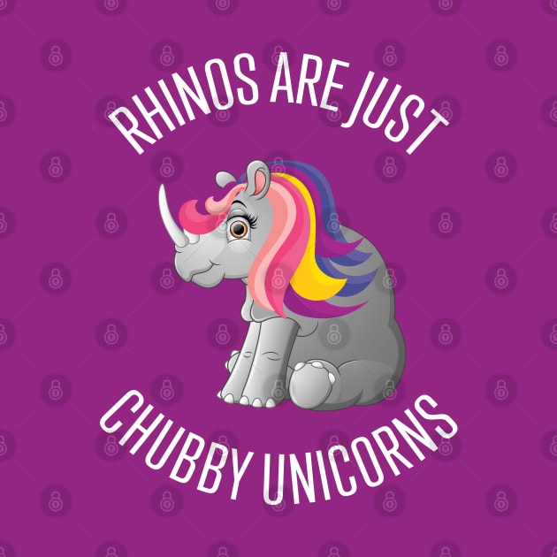 Rhinos Are Just Chubby Unicorns Cute Rhinoceros by mstory