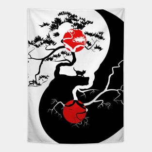 Ying Yang - Bonsai Cat Tapestry