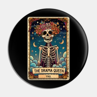 The Drama Queen, funny skeleton tarot card Pin