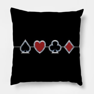 Spades Hearts Clubs Diamonds Pillow