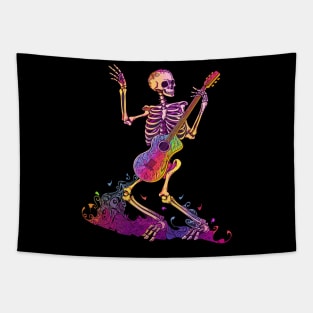 Elegant Dance of the Skeleton: A Whimsical Spectacle Tapestry