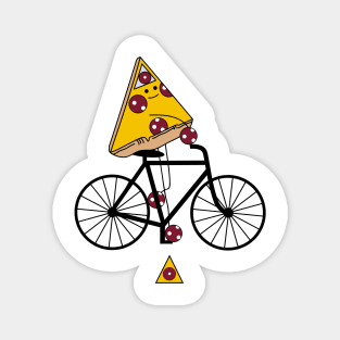 Pizza rides a bicycle Magnet