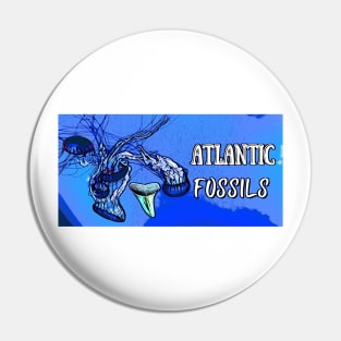 Jellyfish Underwater with Atlantic Fossils Shark Tooth Pin