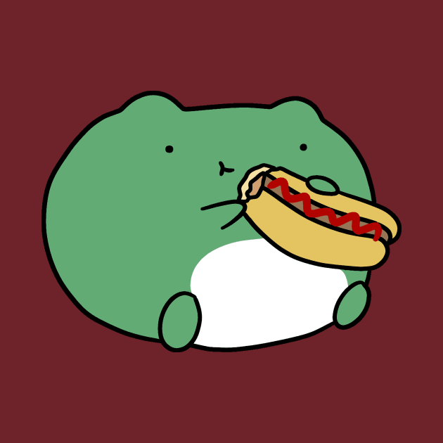 Frog Eating Hotdog by saradaboru