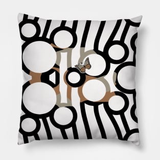 Abstract Black and White Simple Pattern geometry Pillow