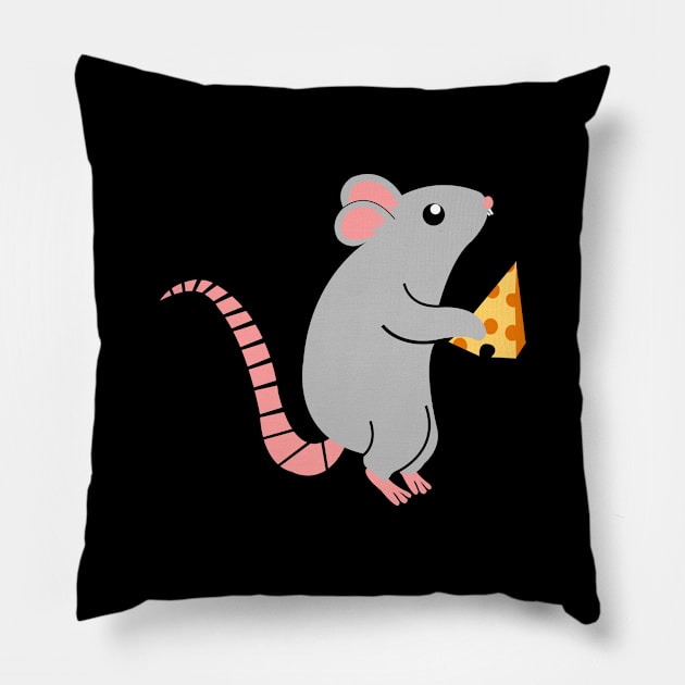 Rat - in love with Cheese Pillow by MaikaeferDesign