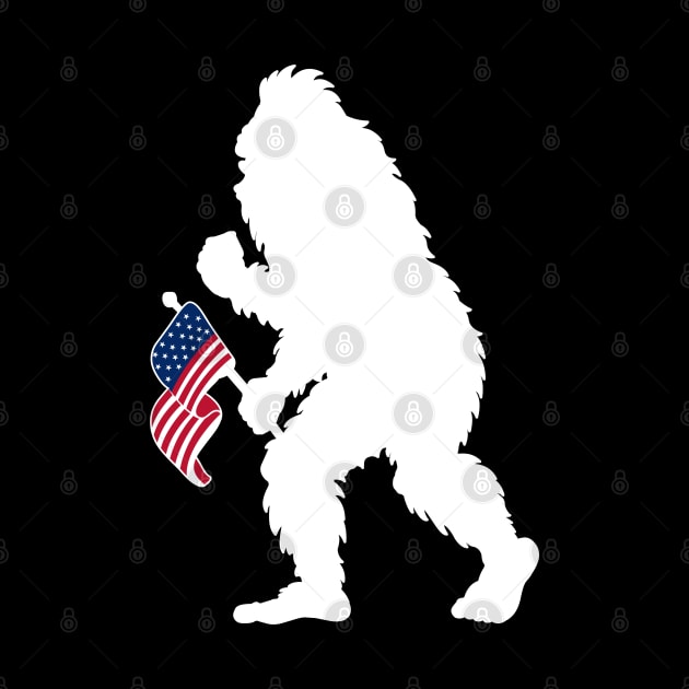 Bigfoot 4th Of July American Flag by Tesszero